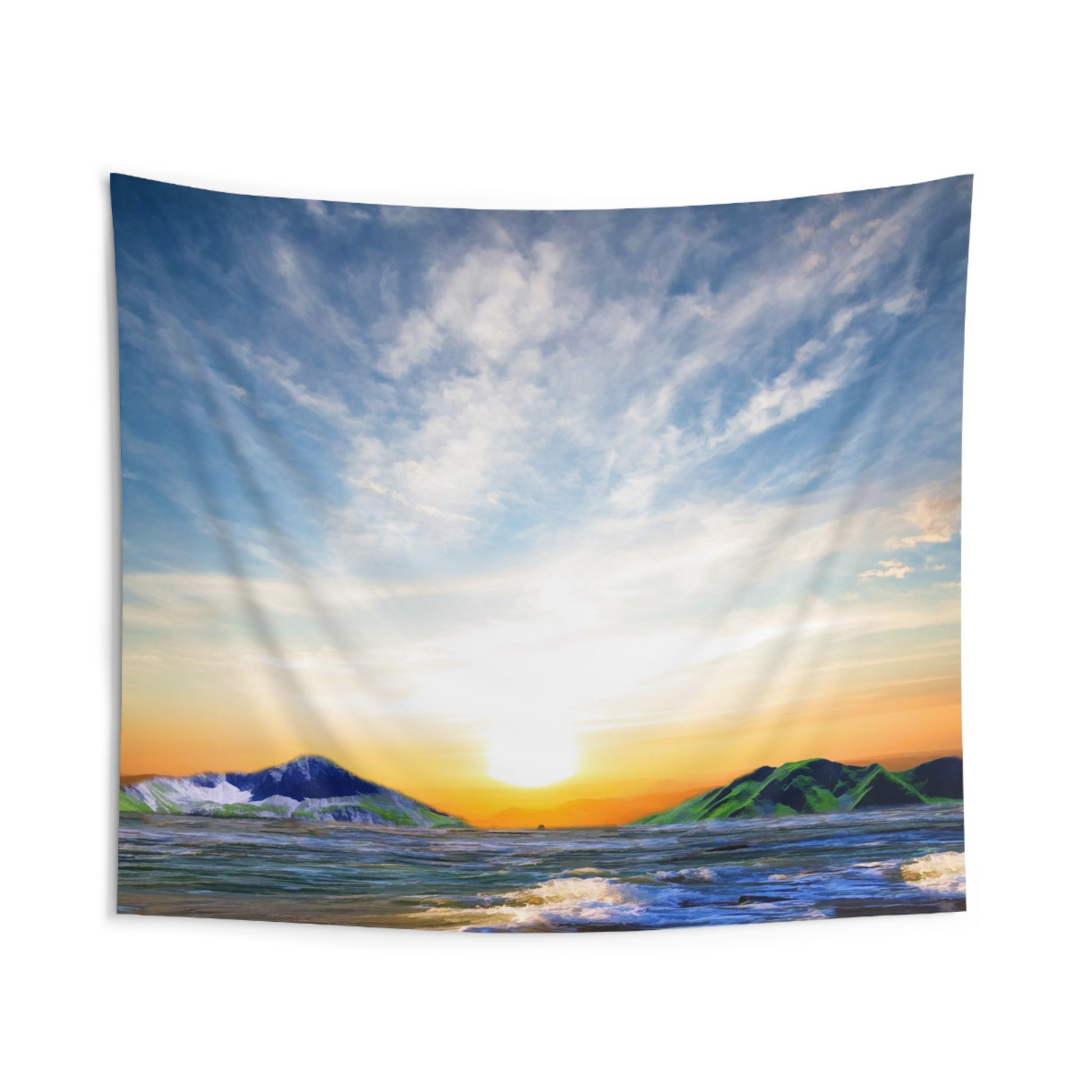 Beach Mountain Wall Tapestry – 100% Polyester Decorative Wall Tapestry