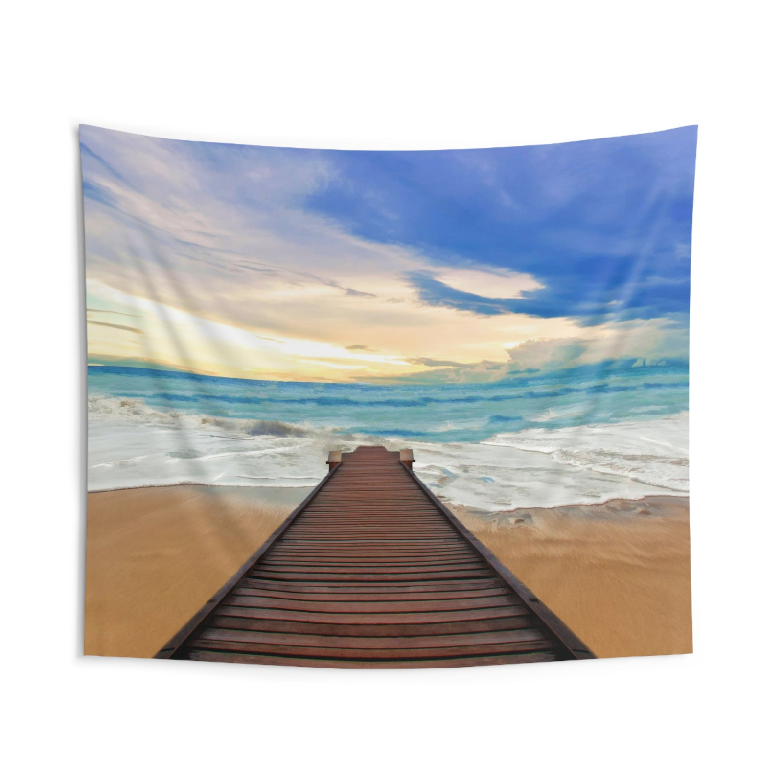 Jetty Coastal Wall Tapestry – 100% Polyester Decorative Wall Tapestry