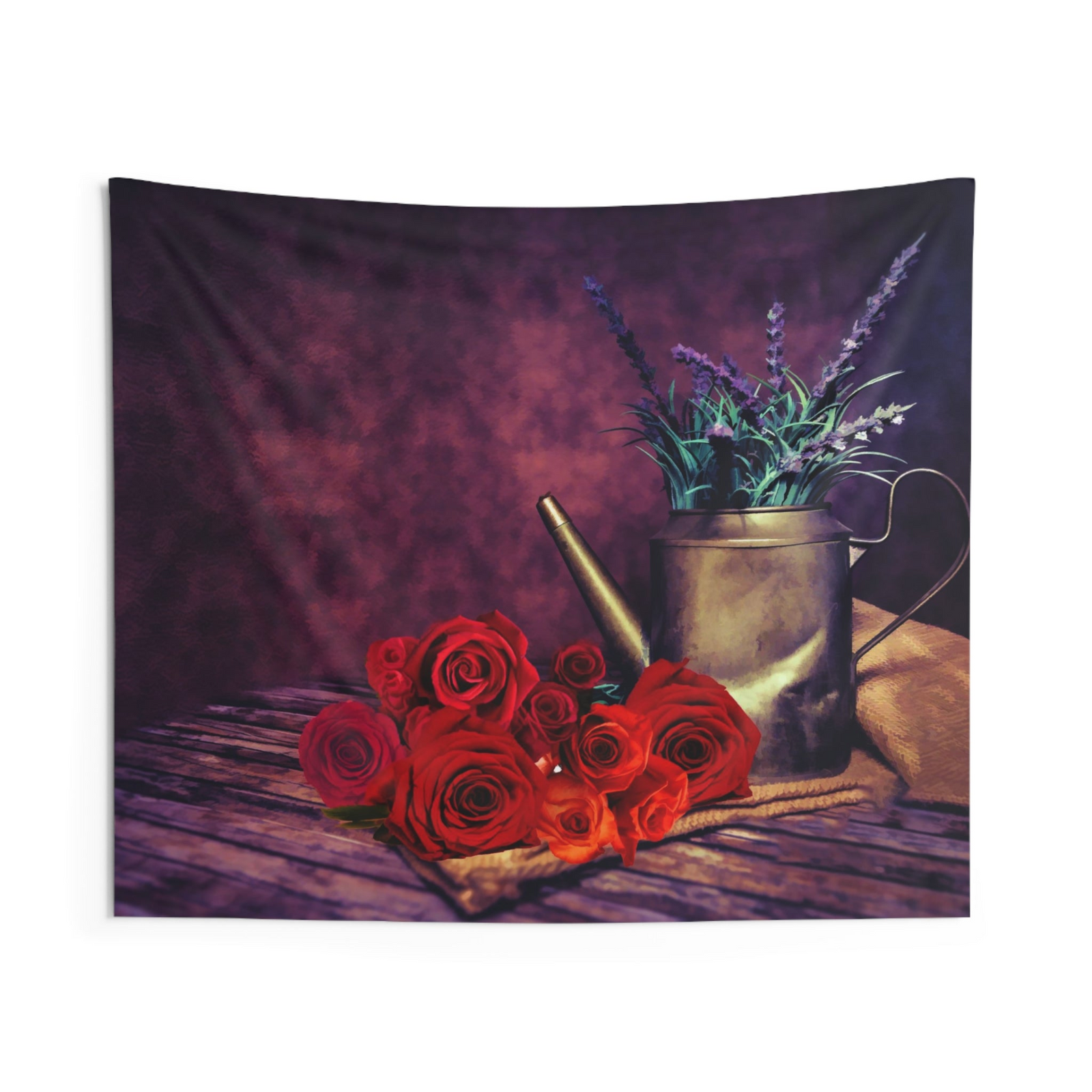 Red Rose Wall Tapestry – 100% Polyester Decorative Wall Tapestry