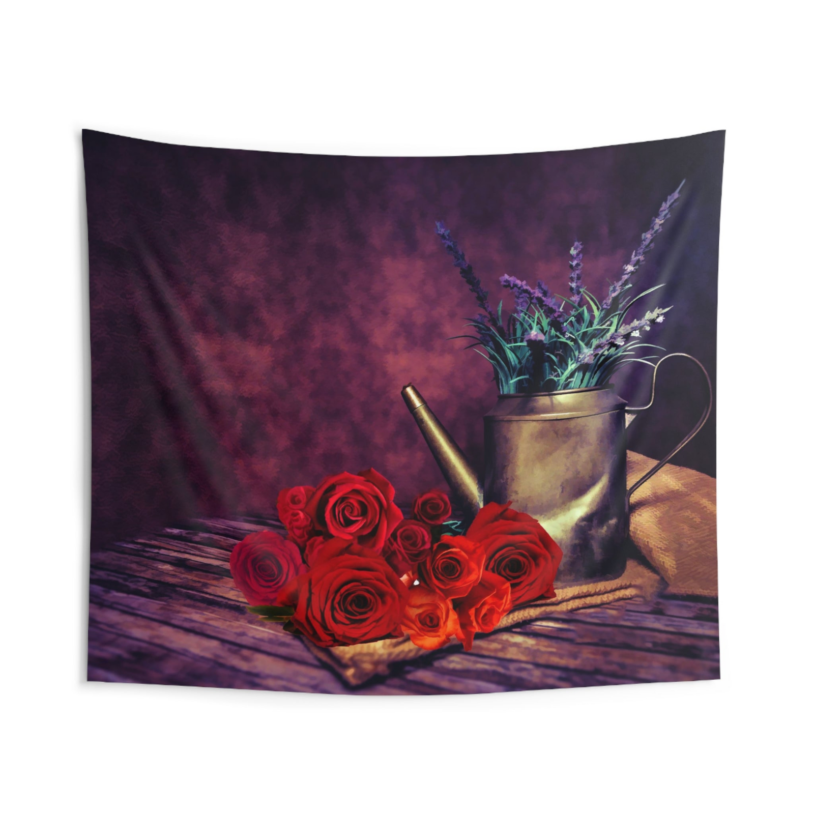 Red Rose Wall Tapestry – 100% Polyester Decorative Wall Tapestry