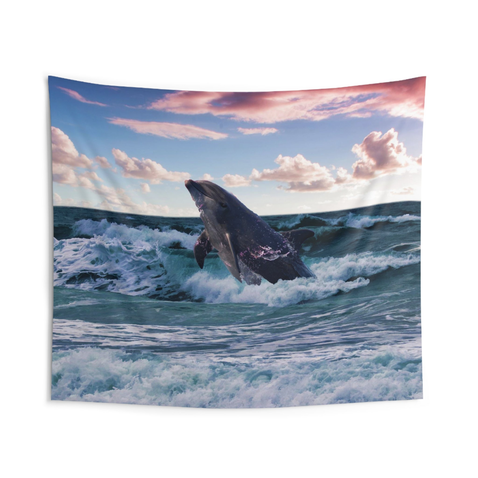 Grey Dolphin Wall Tapestry – 100% Polyester Decorative Wall Tapestry