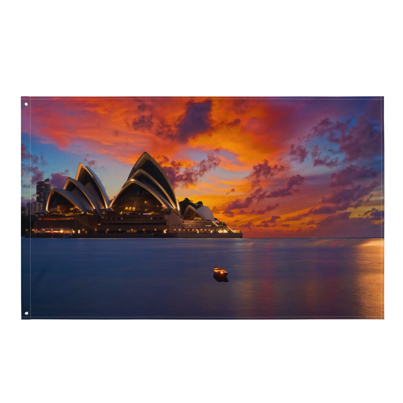 Sydney Opera House Wall Tapestry – 100% Polyester Architectural Wall Hanging