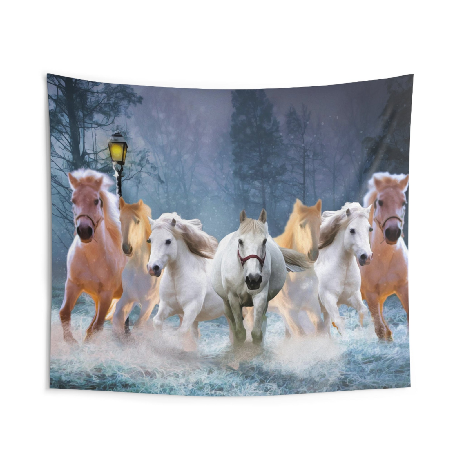 Seven Horse Wall Tapestry – 100% Polyester Decorative Wall Tapestry
