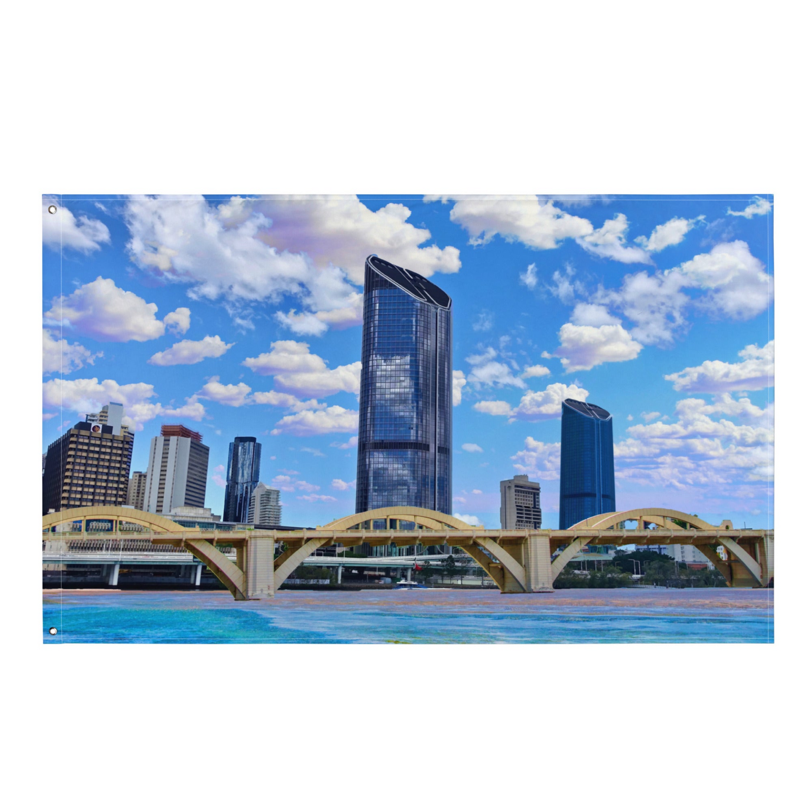 Brisbane River Bridge Wall Tapestry – 100% Polyester Cityscape Wall Hanging