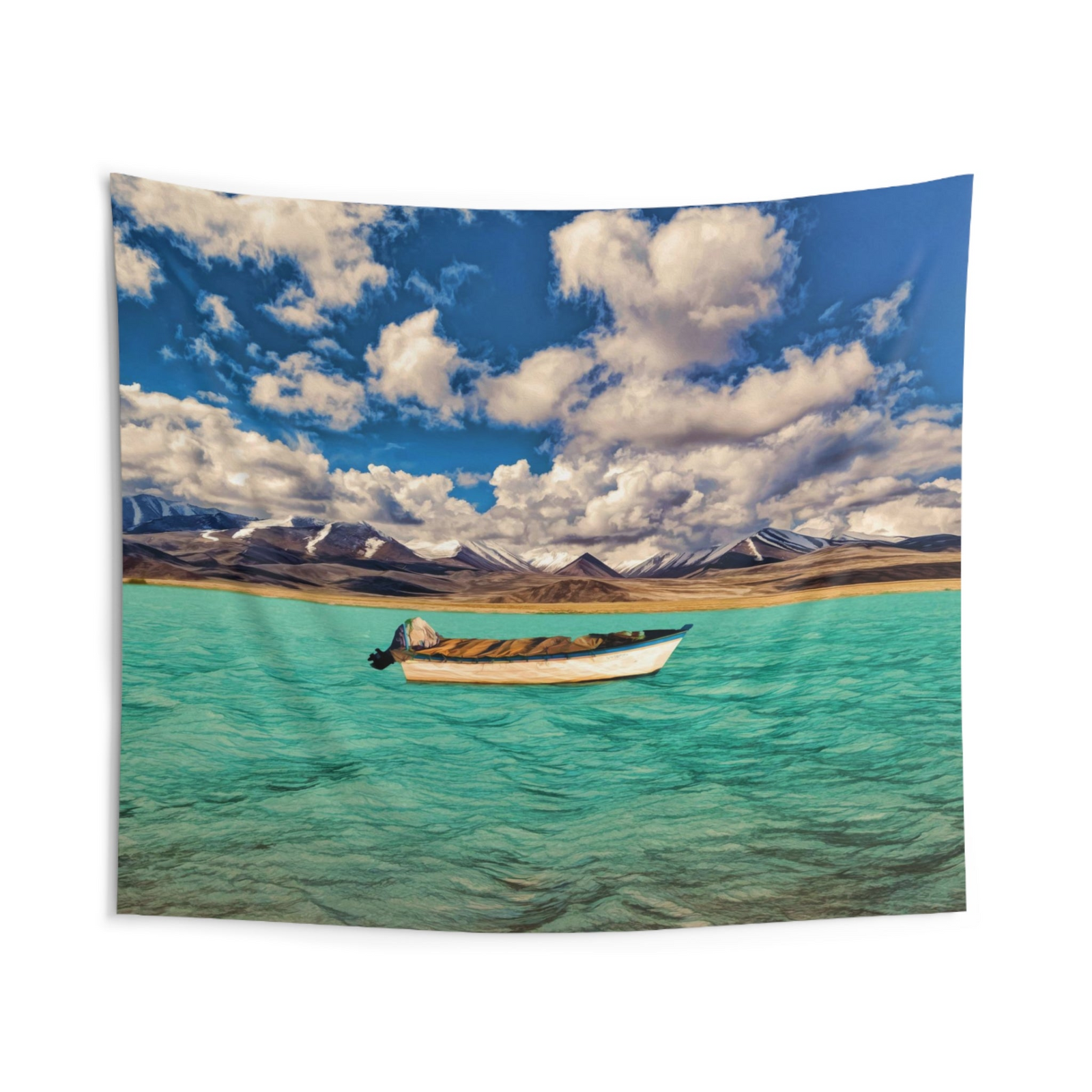 Fishing Boat Wall Tapestry – 100% Polyester Decorative Wall Tapestry