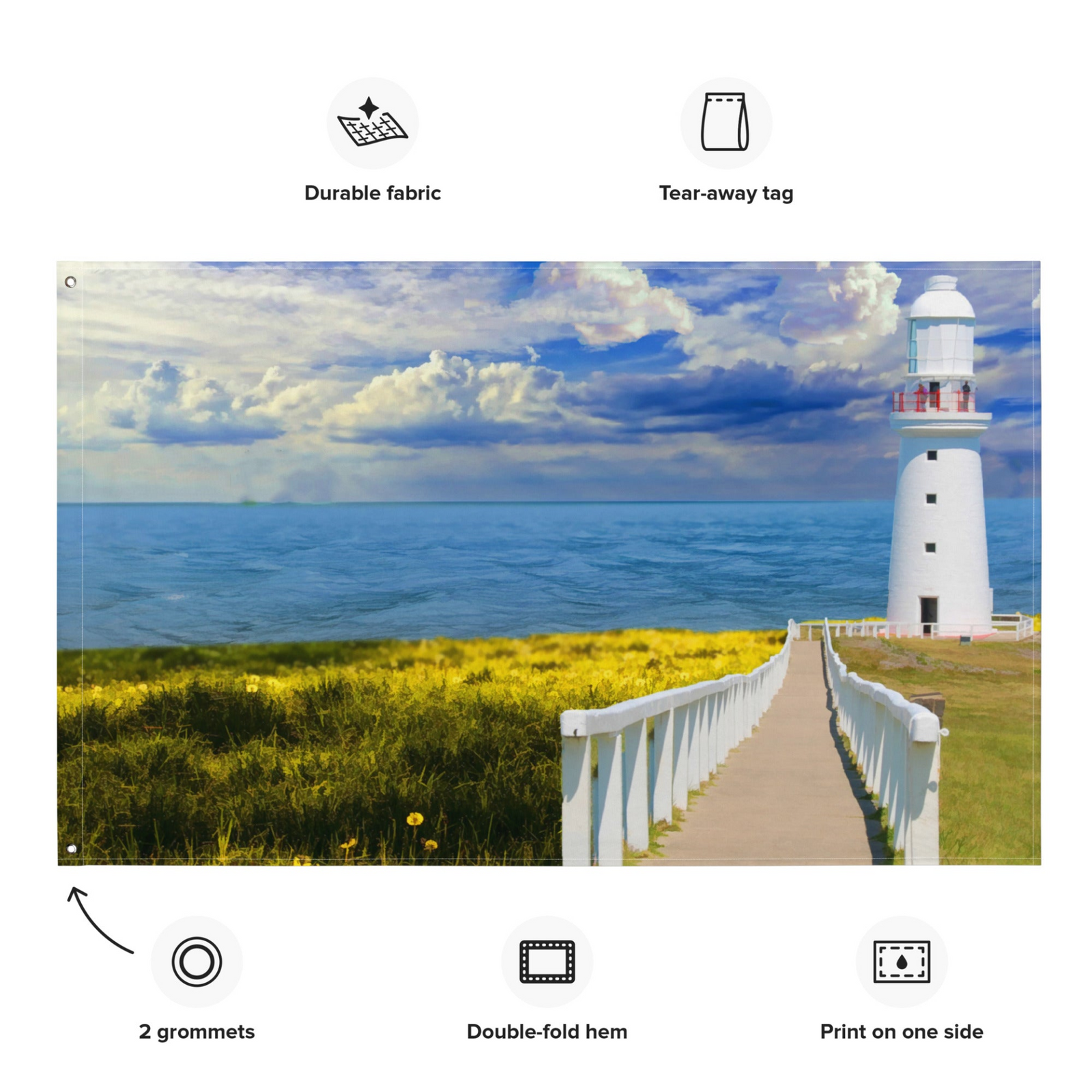 Pathway to Lighthouse Wall Tapestry – 100% Polyester Decorative Wall Tapestry