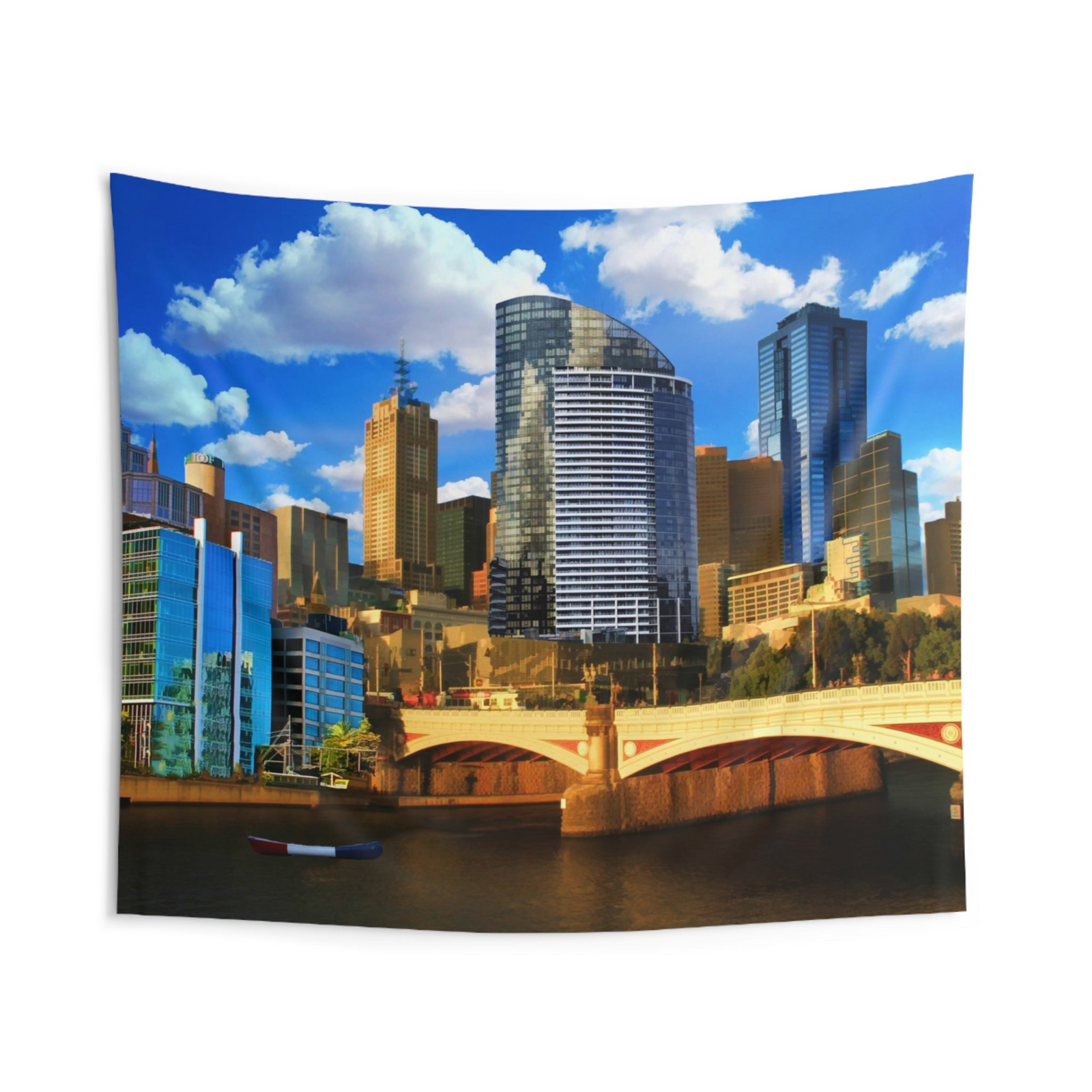 Melbourne Bridge Wall Tapestry – 100% Polyester Decorative Wall Tapestry