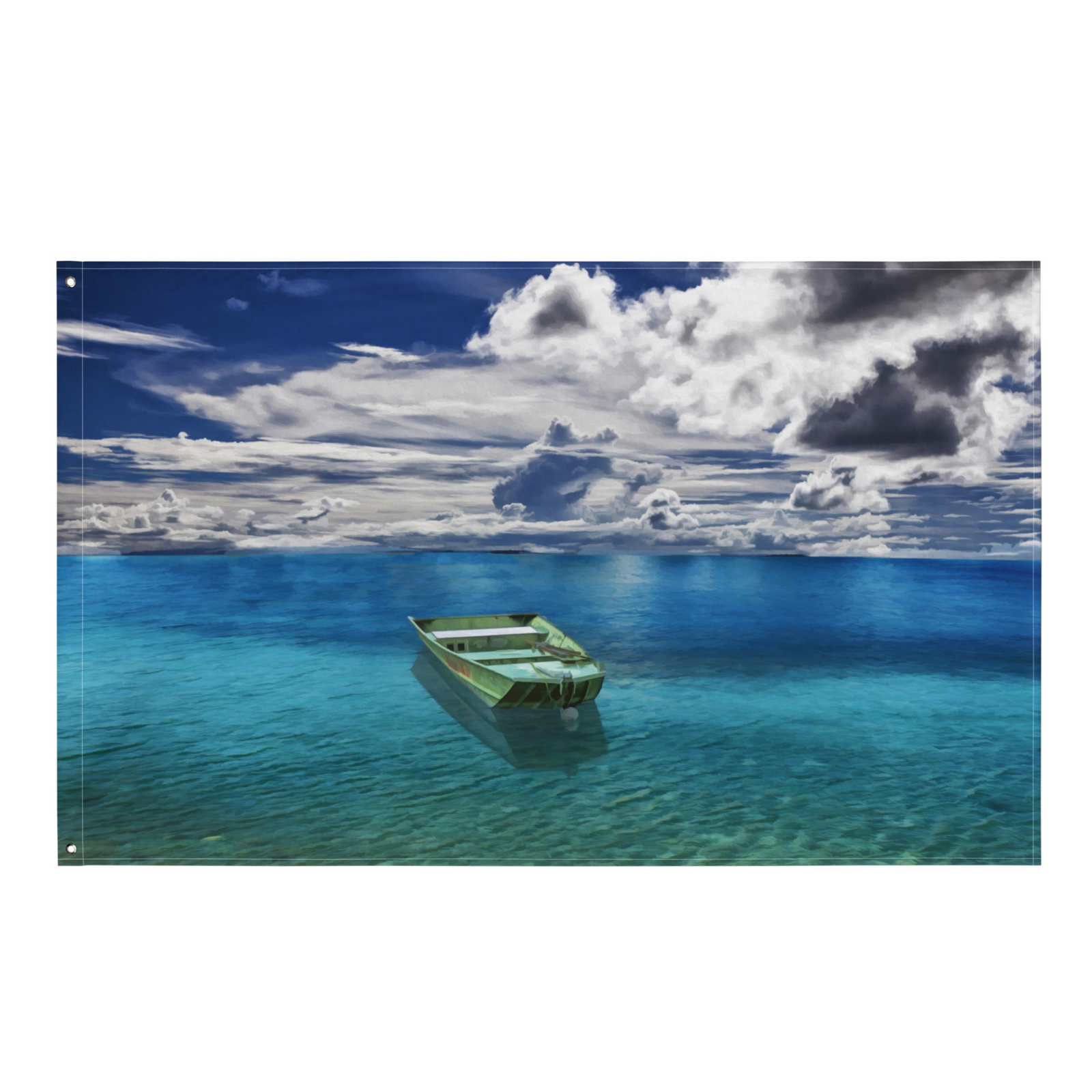 Sunset Boat Ocean Wall Tapestry – 100% Polyester Coastal Wall Hanging