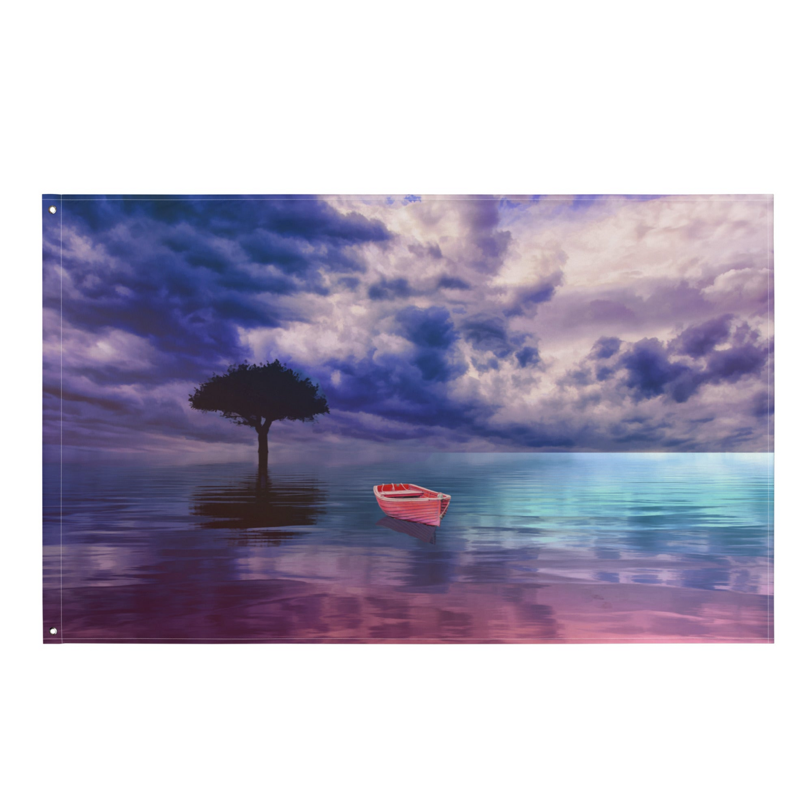 Red Ocean Wall Tapestry – 100% Polyester Artistic Wall Hanging