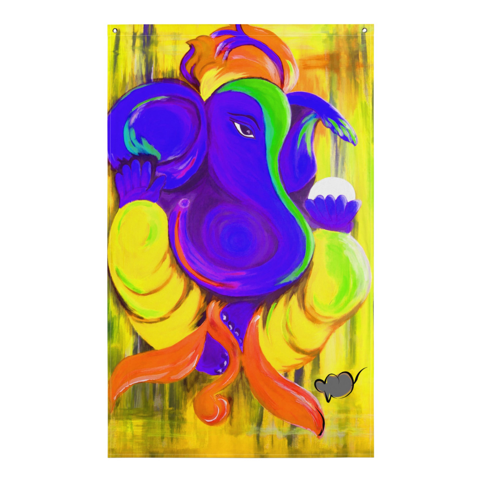Ganesha Wall Tapestry – Artistic Polyester Flag Wall Hanging
