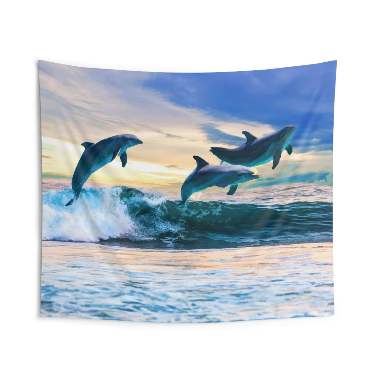 Blue Dolphin Wall Tapestry – 100% Polyester Decorative Wall Tapestry
