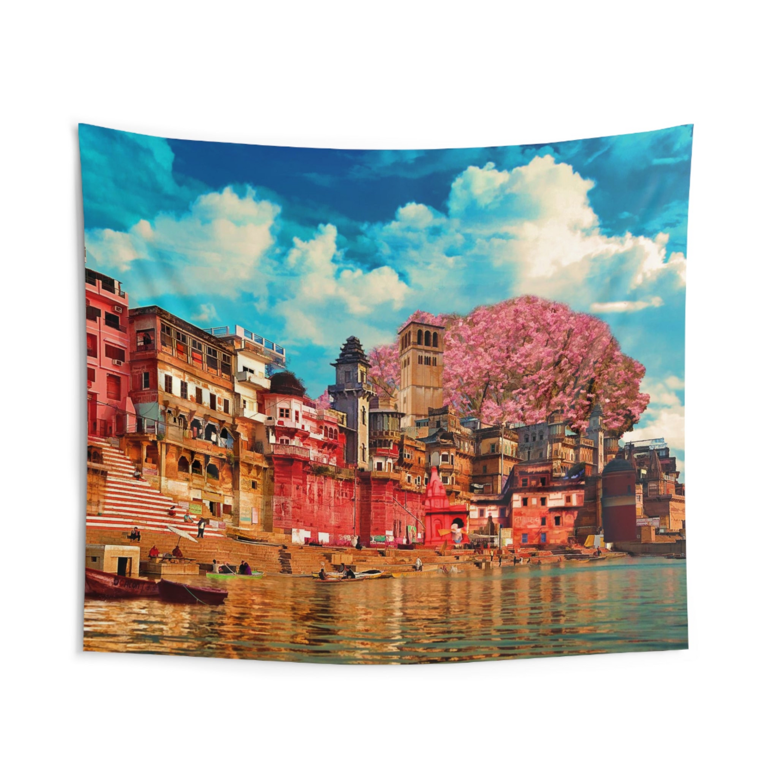 Varanasi Wall Tapestry – 100% Polyester Decorative Wall Tapestry