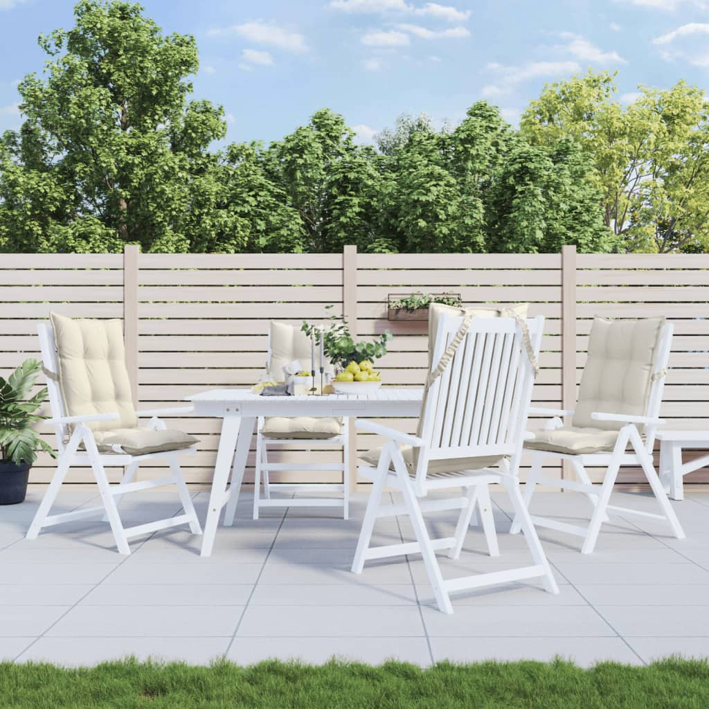 vidaXL Highback Chair Cushion Set of 4 Cream