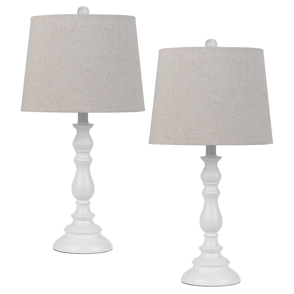 Chester 60W White Resin Buffet Table Lamps – Set of 2