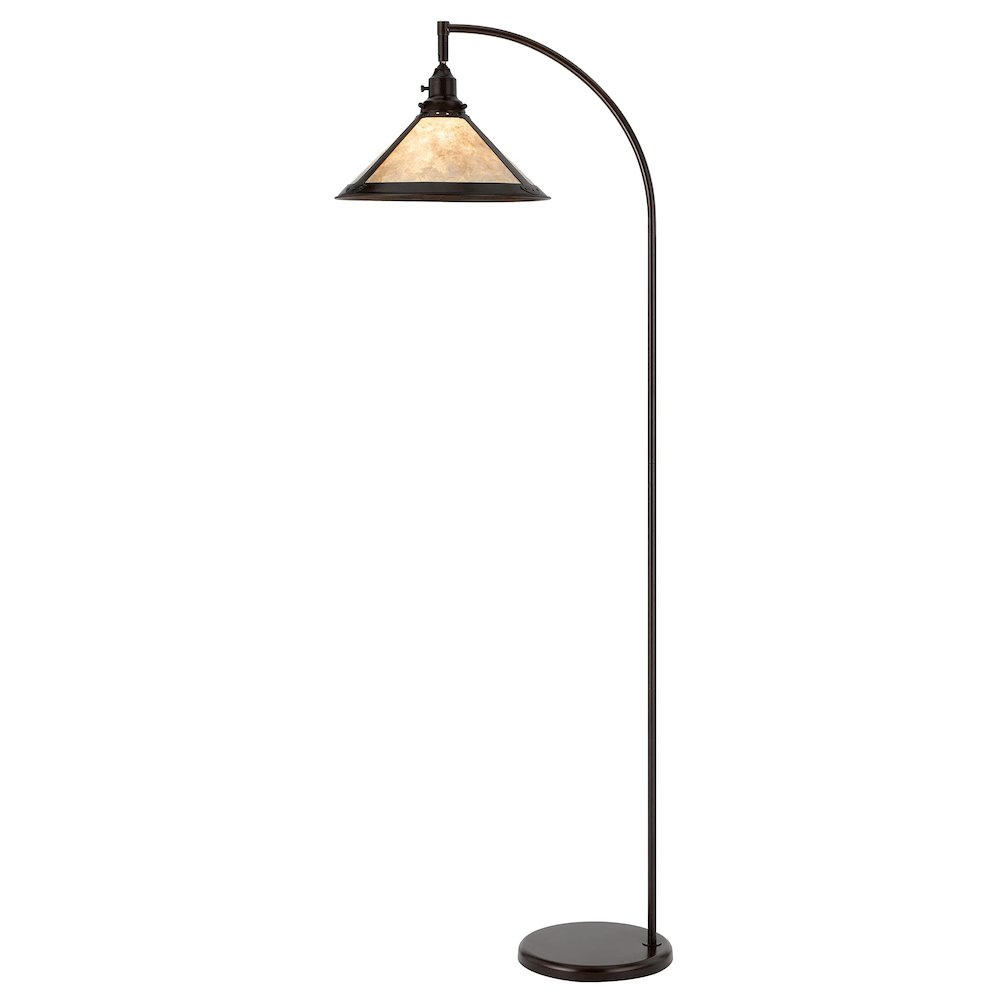 60W Downbridge Adjustable Metal Floor Lamp with Mica Shade