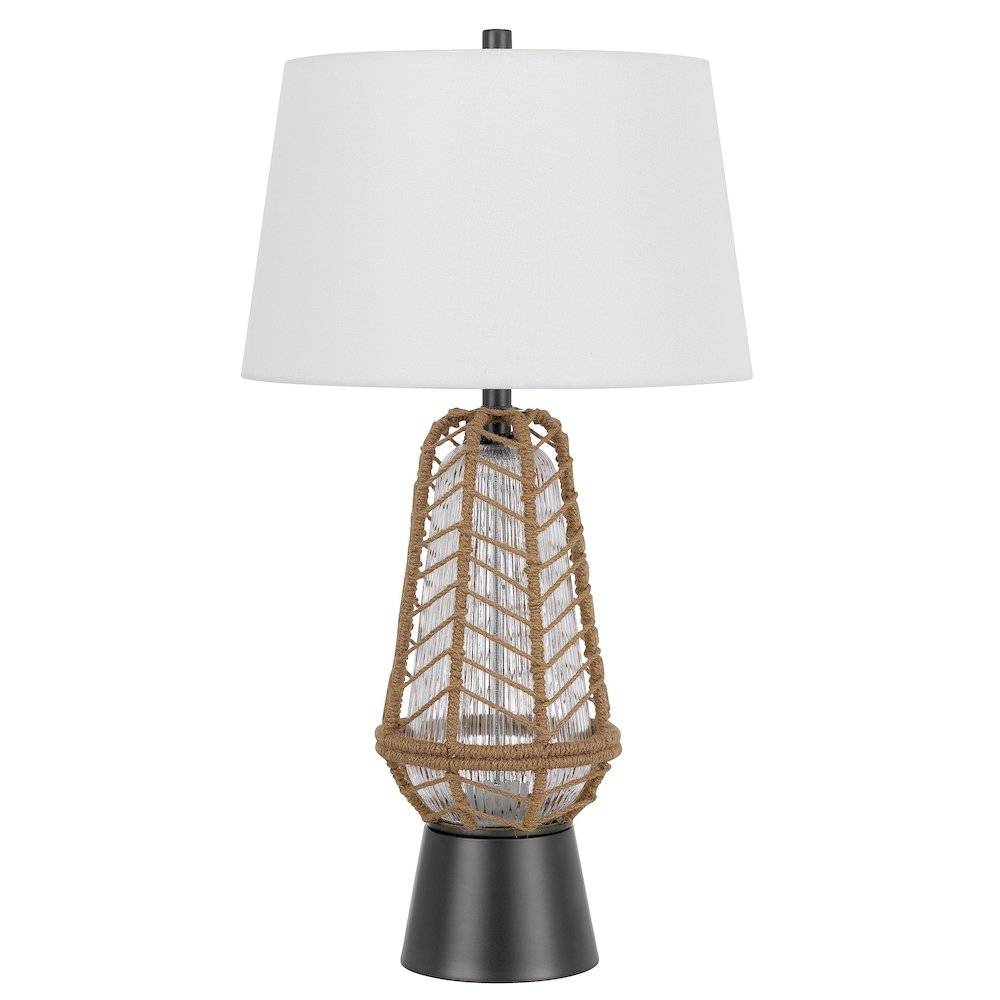 Hanko 100W 3-Way Lantern Style Table Lamp with Fabric Shade