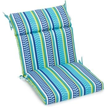 18-inch by 38-inch Spun Polyester Patterned Outdoor Squared Chair Cushion