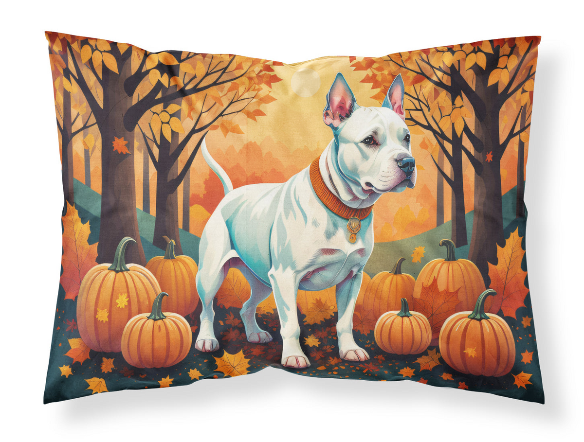 White Pit Bull Terrier Fall Standard Pillowcase