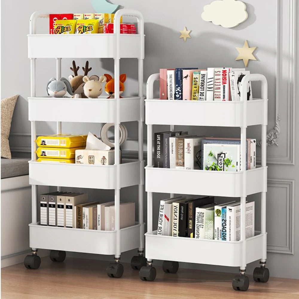 Kids Rolling Storage Organizer with Wheels – Multi-Variant Trolley Shelf