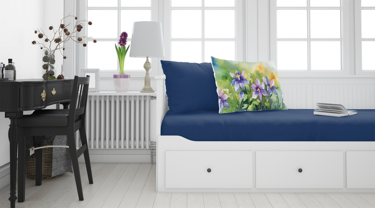 Colorado Rocky Mountain Columbine in Watercolor Standard Pillowcase