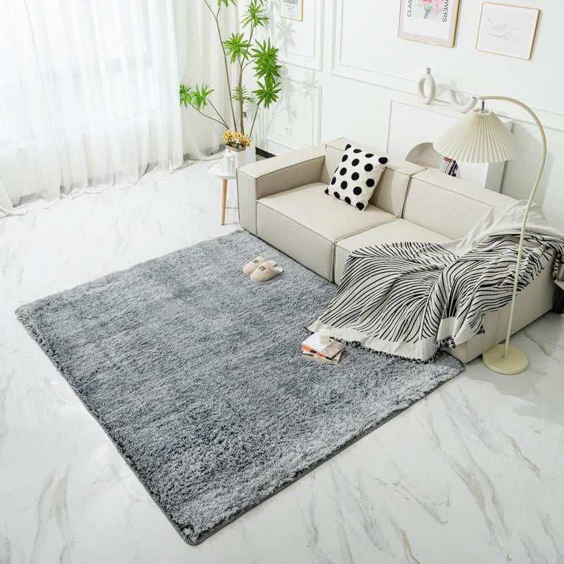 Large Shag Area Rugs for Living Room, Grey Shaggy Fluffy Rugs for Bedroom