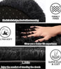 3 Piece Thicken 0.4" Bath Mat Set, Black Bathroom Rug, Contour Mat and Toilet Seat Cover, Super Long Soft Microfiber Water Absorbent and Non Slip Bathroom Rug Set with PVC Point Rubber Backing (Black)