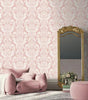 Light Pink Cora Damask Vinyl Peel and Stick Wallpaper Roll (Covers 30.75 sq. ft.)