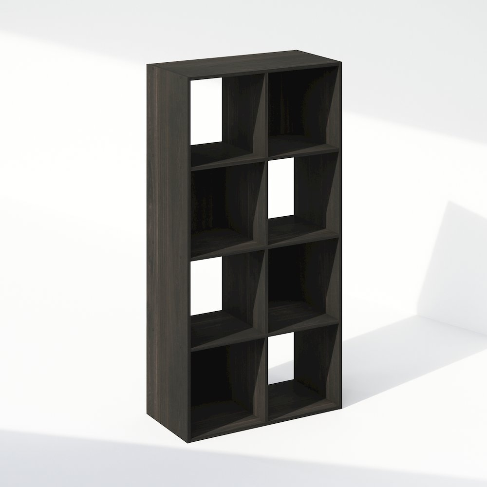 Pelli Cubic Storage Cabinet, Bookcase, Bookshelf, 8-Cube, Espresso