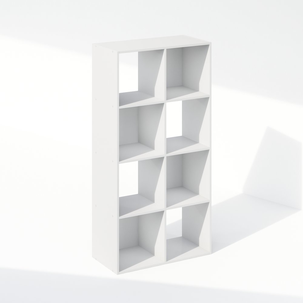 Pelli Cubic Storage Cabinet, Bookcase, Bookshelf, 8-Cube, White