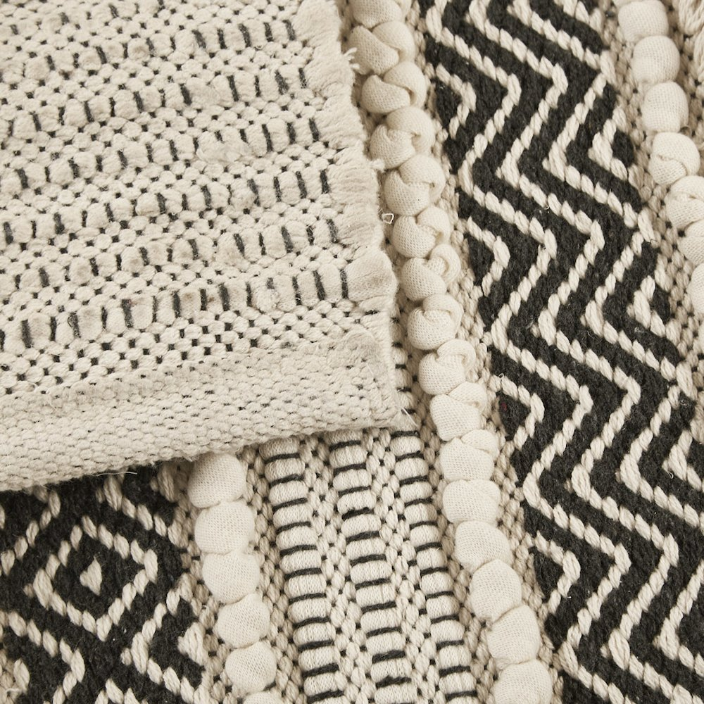 Woven Texture Stripe Bath Rug
