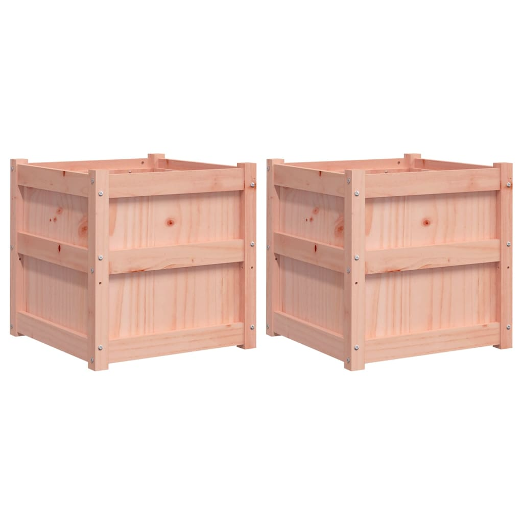 vidaXL Garden Planter Set of 2 Natural wood Solid douglas wood