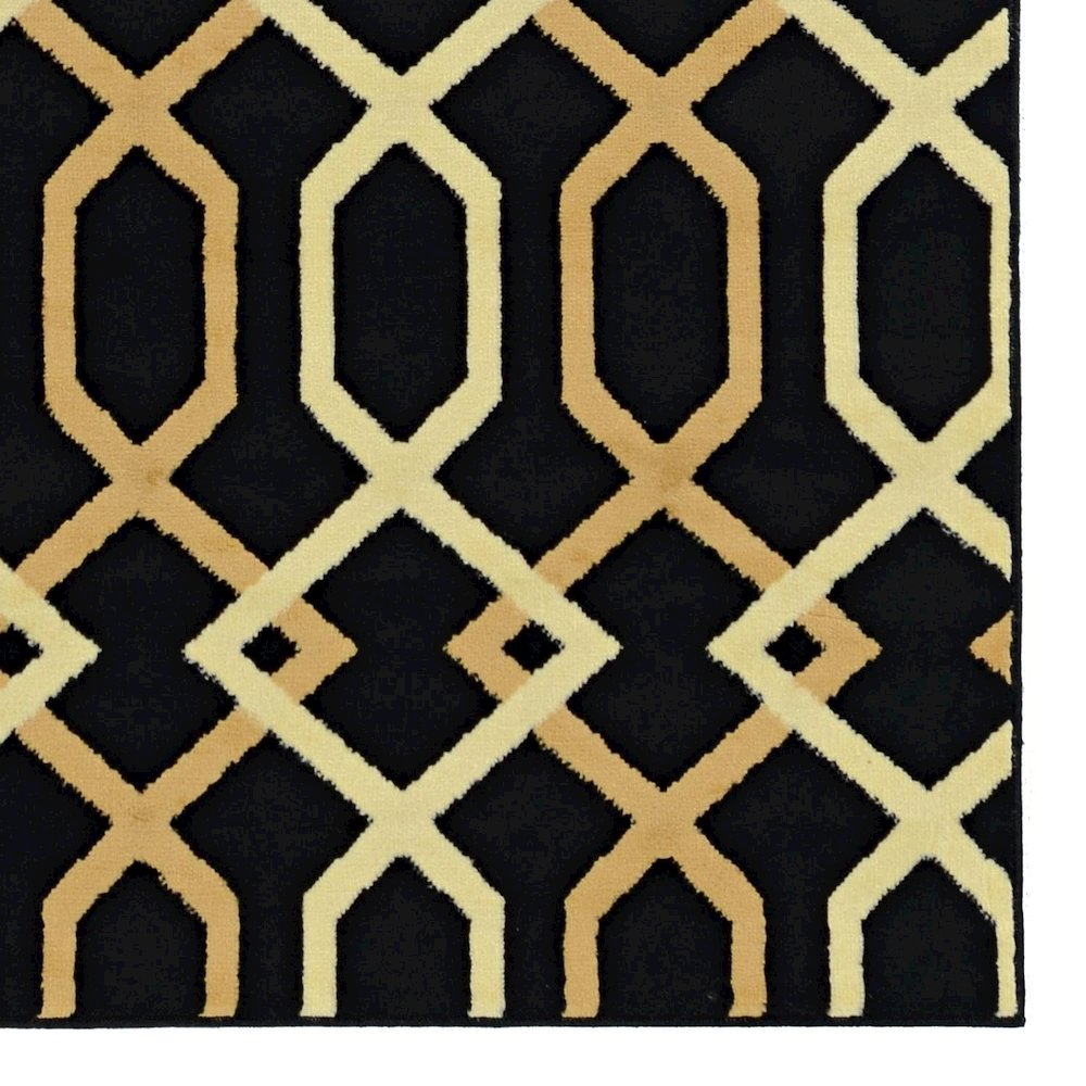Capri Hex Black Beige white 4'4"x 7'4 Rug