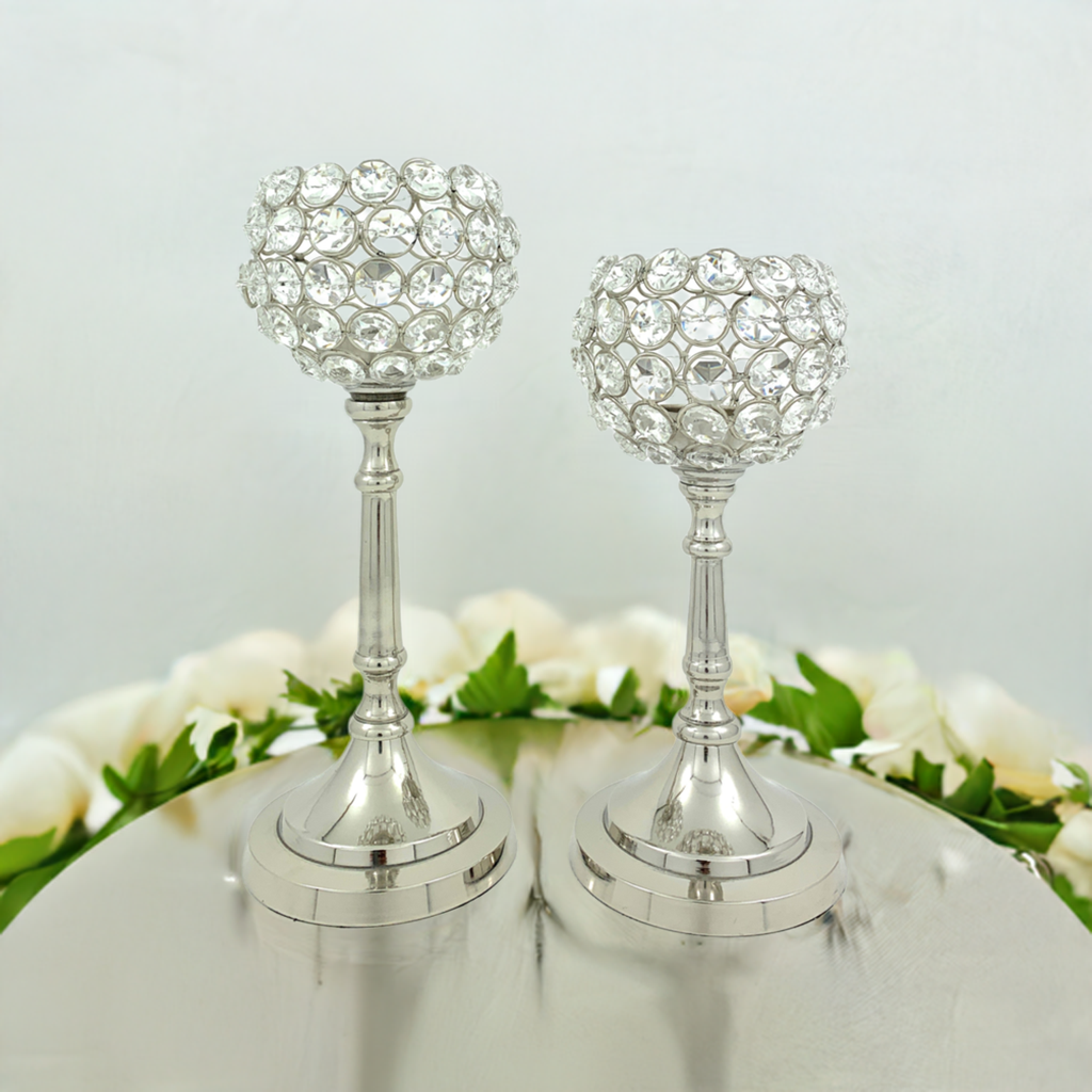 Vibhsa Hurricane  Set of 2 Crystal Candle Holder