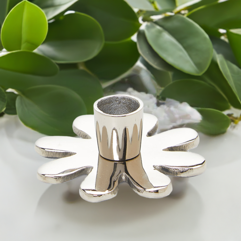 Decorative Silver Flower Candle Holder