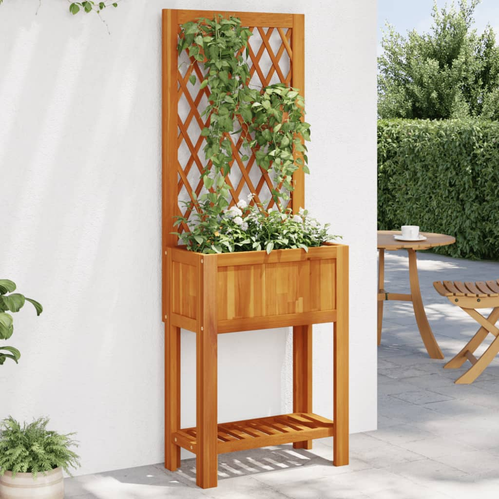 vidaXL Planter Natural Wood Solid Acacia wood Medium Planters Planter