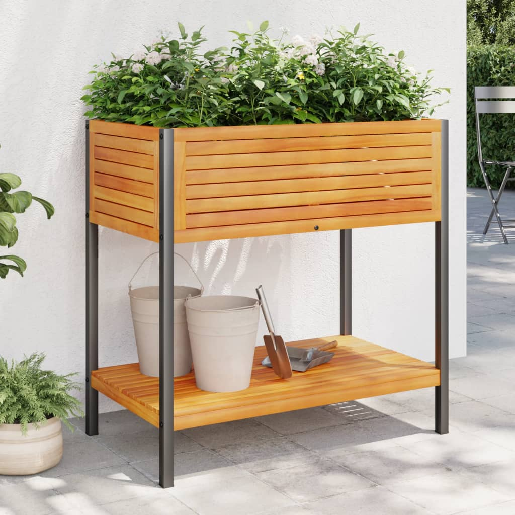 vidaXL Garden Planter Brown Solid Acacia Wood Medium Garden Planter