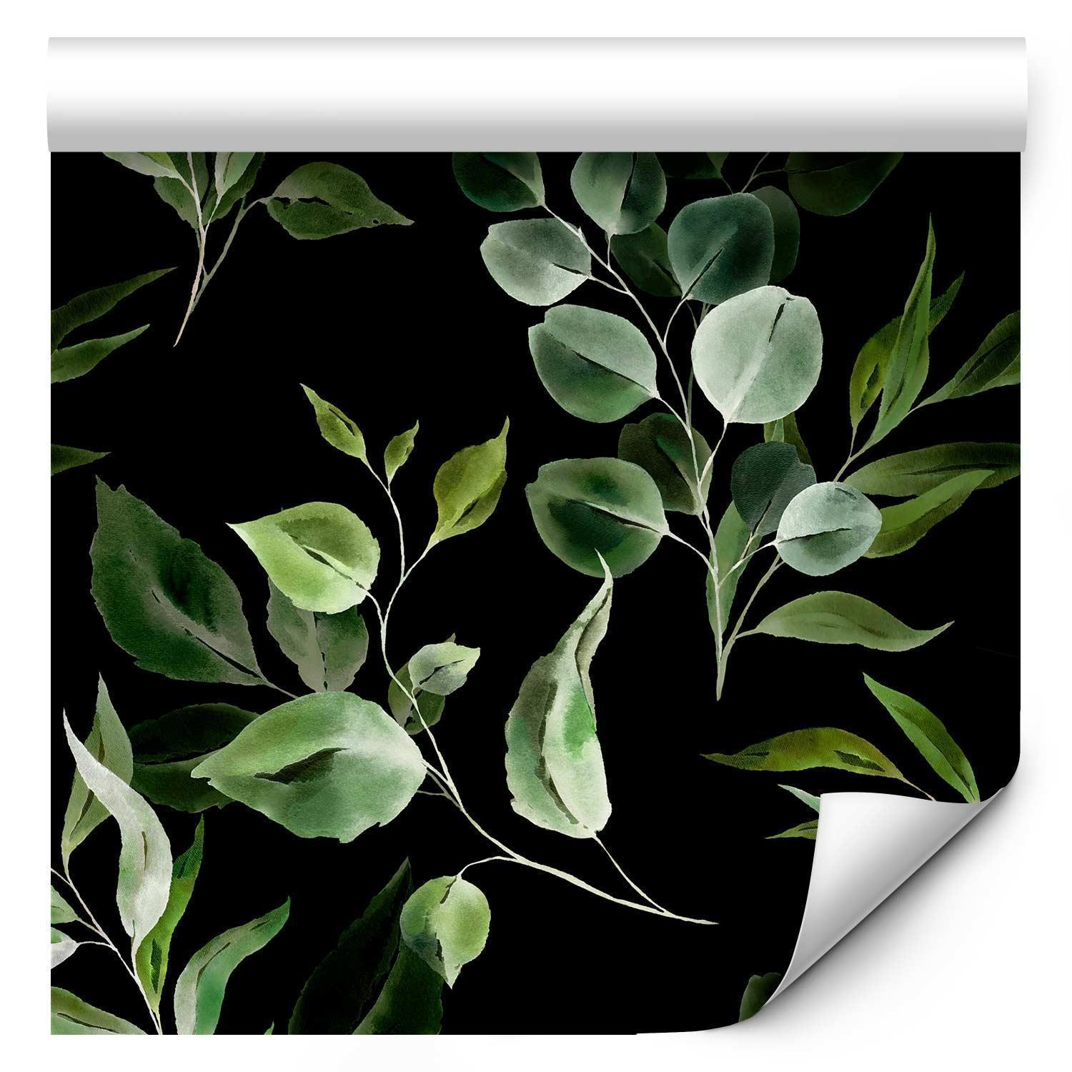 Premium Fade-Resistant Greenery Bouquet Wallpaper