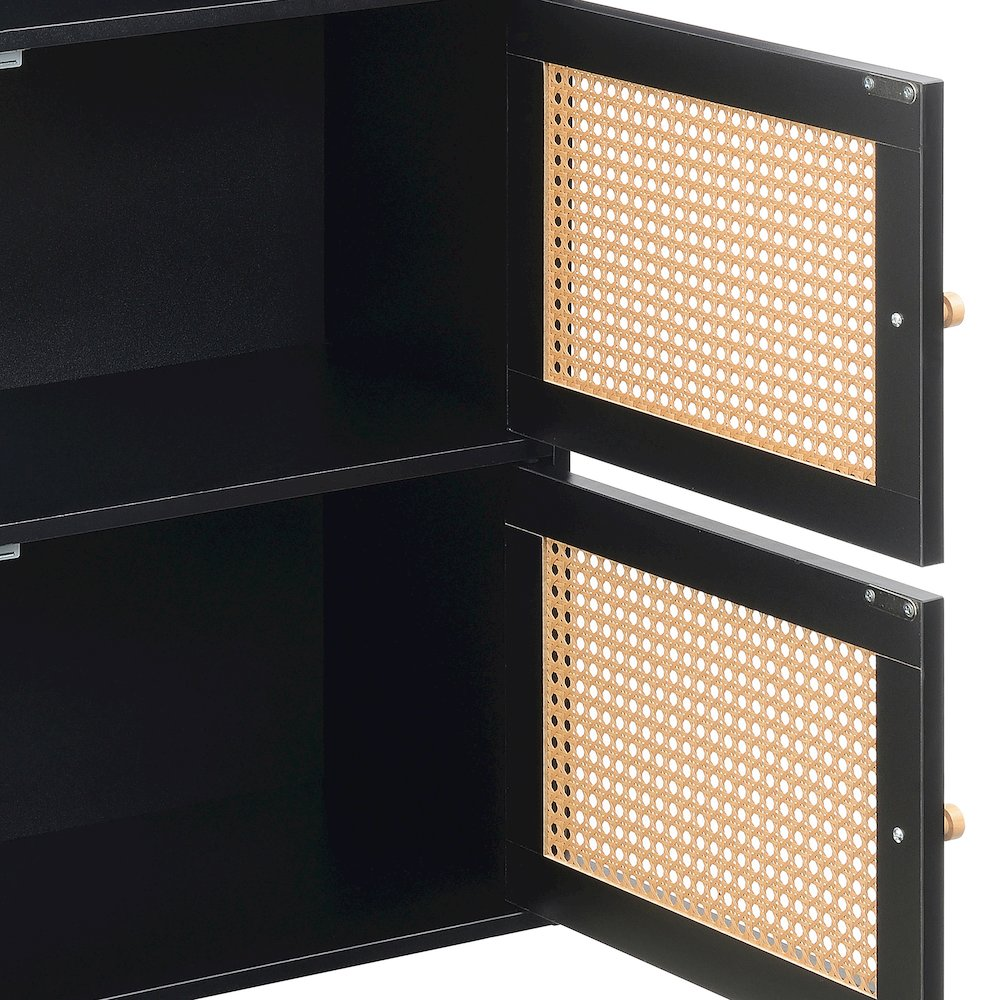 Xtra Storage Boho Weave 2 Door Cabinet with Shelf