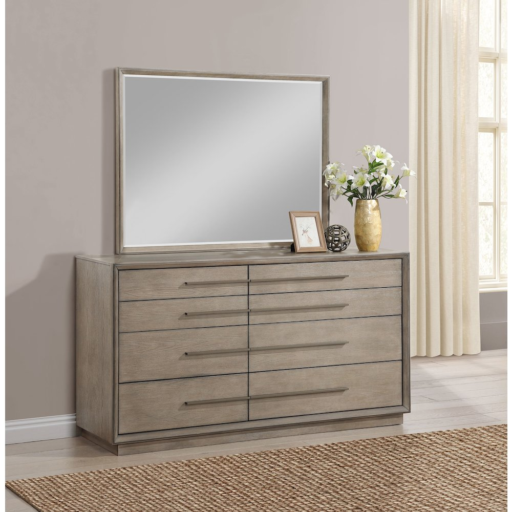 Durango 8-Drawer Dresser and Mirror in Washed Oak Finish