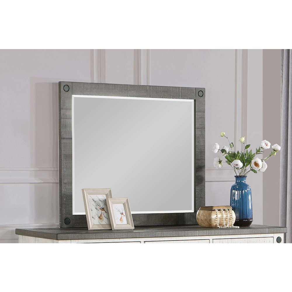 Lilith Dresser Mirror Distressed Grey