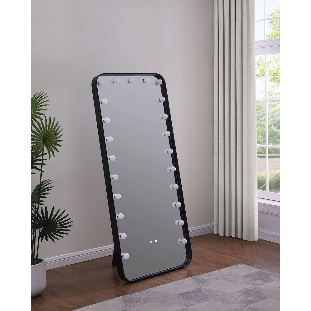 Canton 32 x 71 Inch LED Standing Mirror with Speakers Black