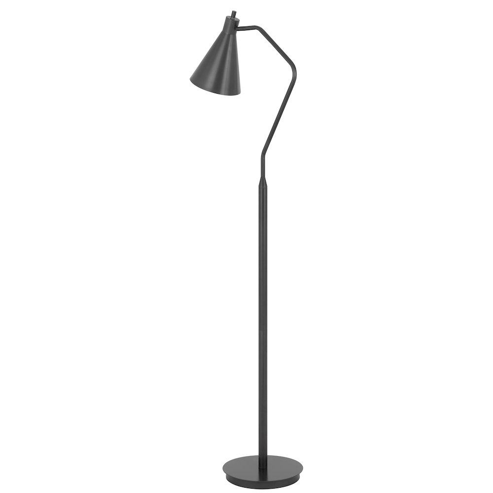 Capstone Task Metal Floor Lamp with Swivel Shade – Iron Grey
