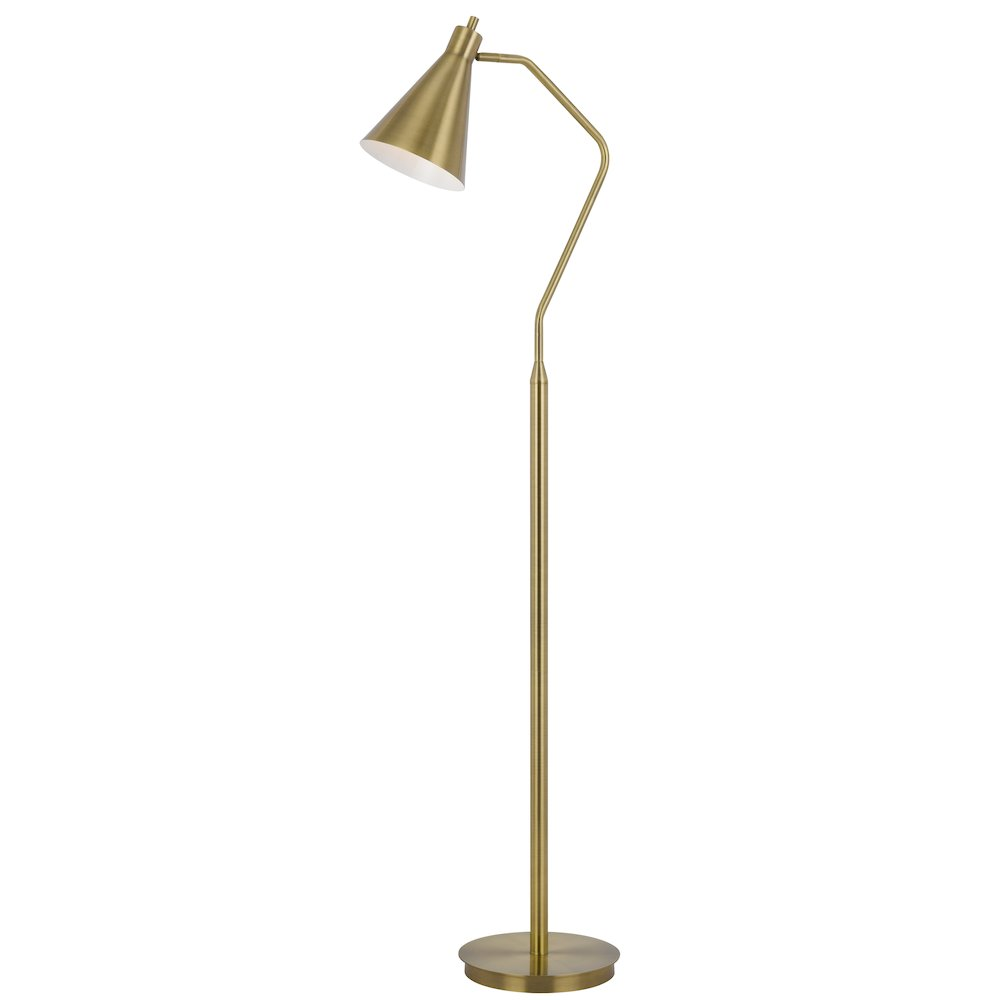 Capstone Task Metal Floor Lamp with Swivel Shade – Antique Brass