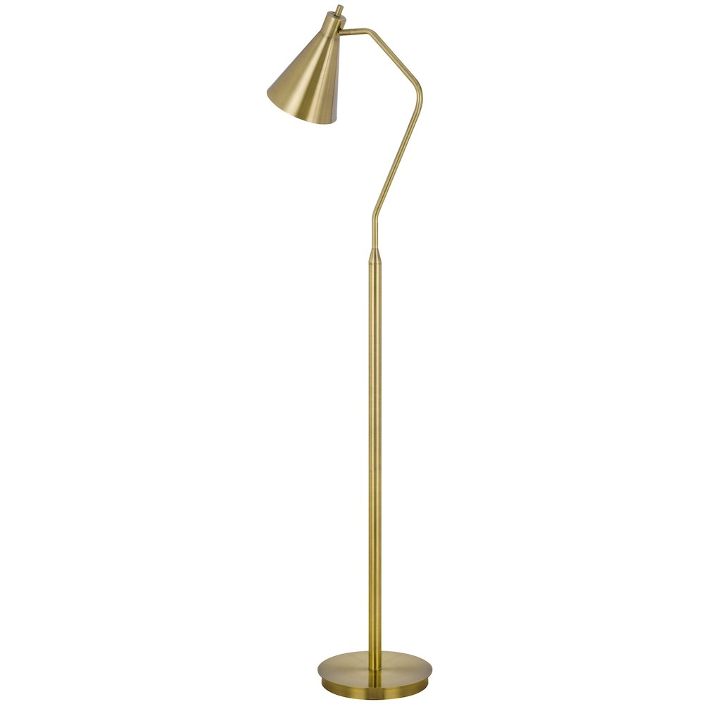 Capstone Task Metal Floor Lamp with Swivel Shade – Antique Brass