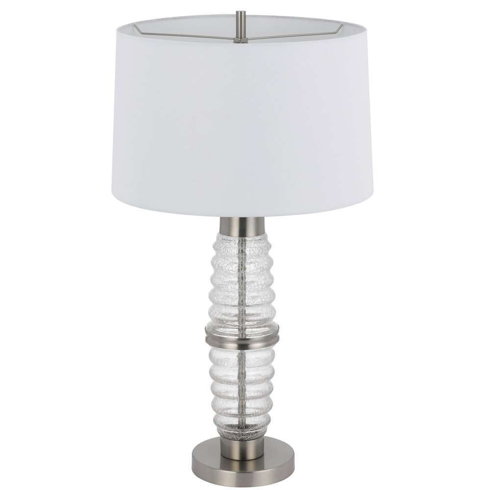 Macon 3-Way Glass Table Lamp – Cylinder Style with LED Night Light, 100W