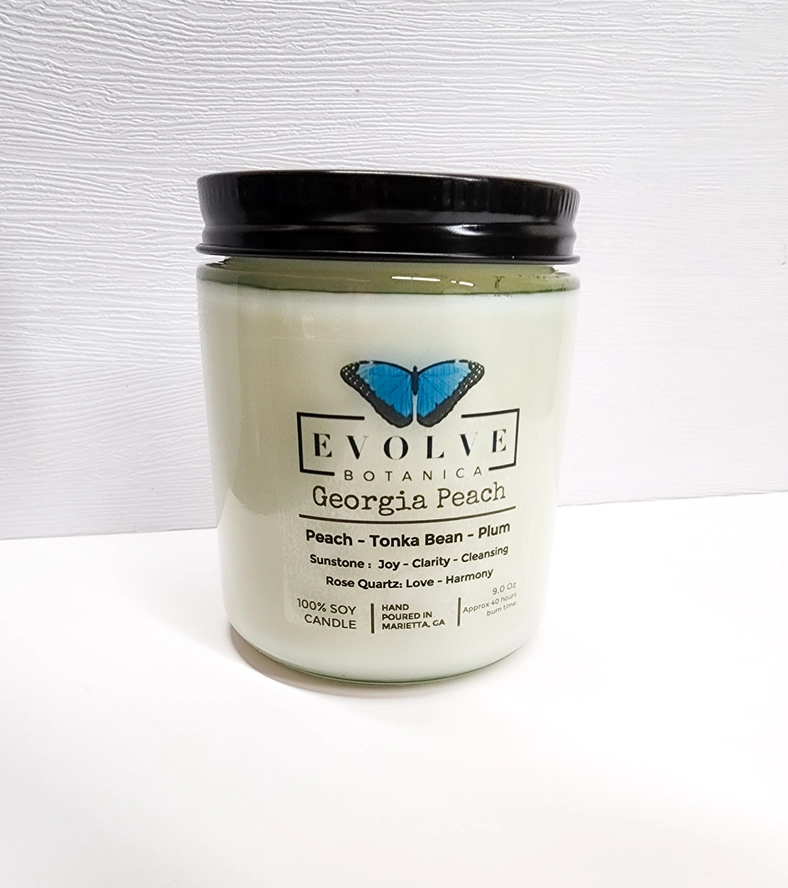 Wood Wick Crystal Soy Candle - Georgia Peach