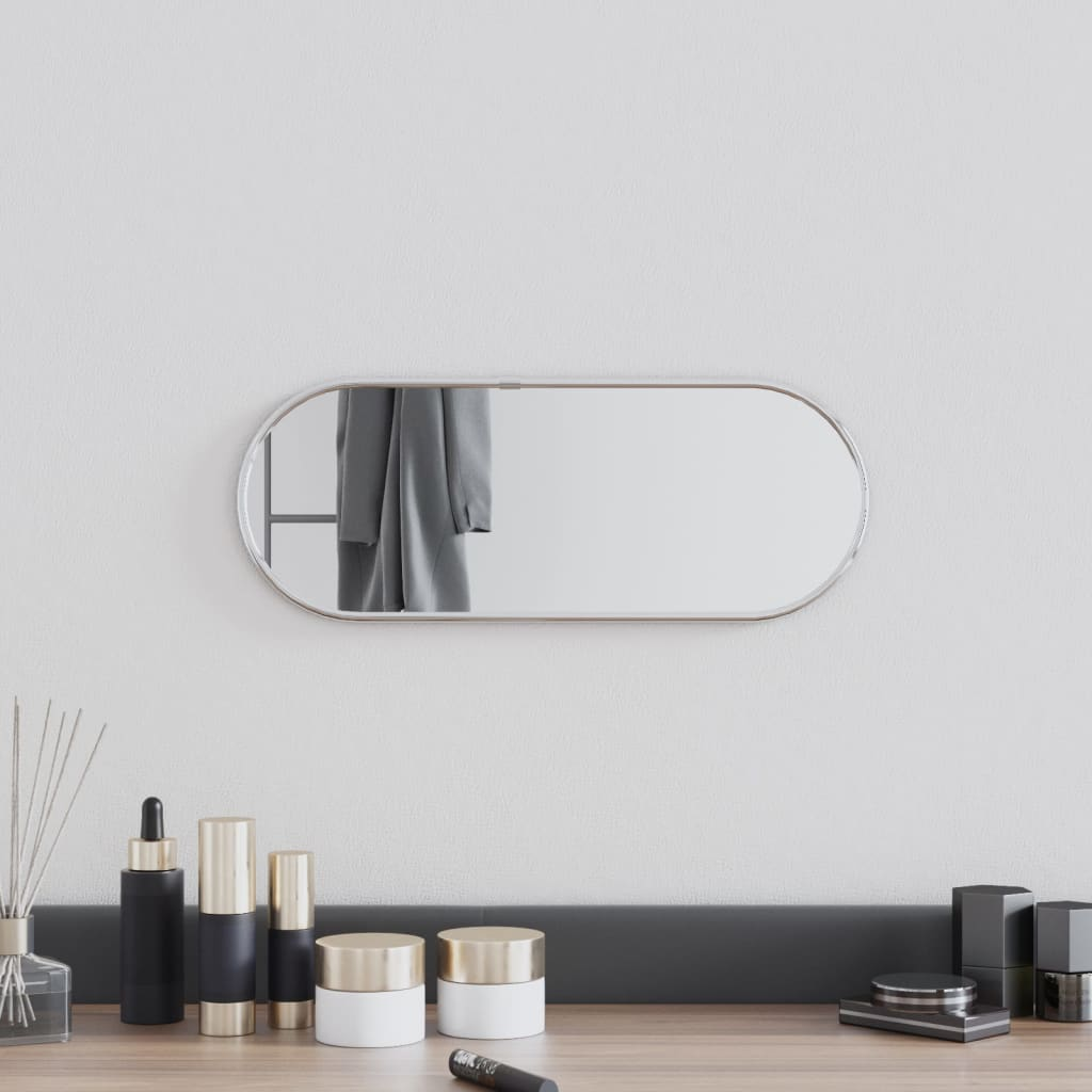 vidaXL Wall Mirror Silver 40x15 cm Oval