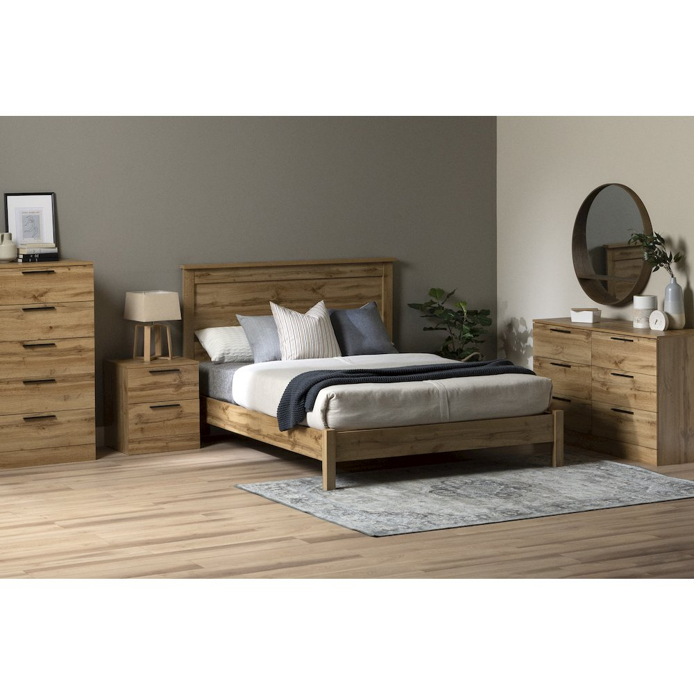 Step One Essential 6-Drawer Dresser in Nordik Oak – Modern Bedroom Storage with Metal Drawer Slides