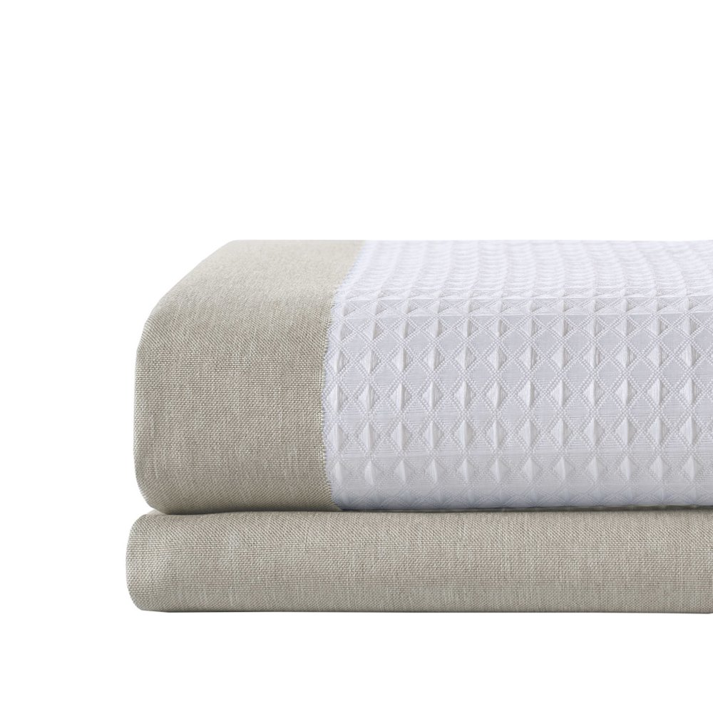 Spa Waffle Shower Curtain with 3M Treatment, Taupe color