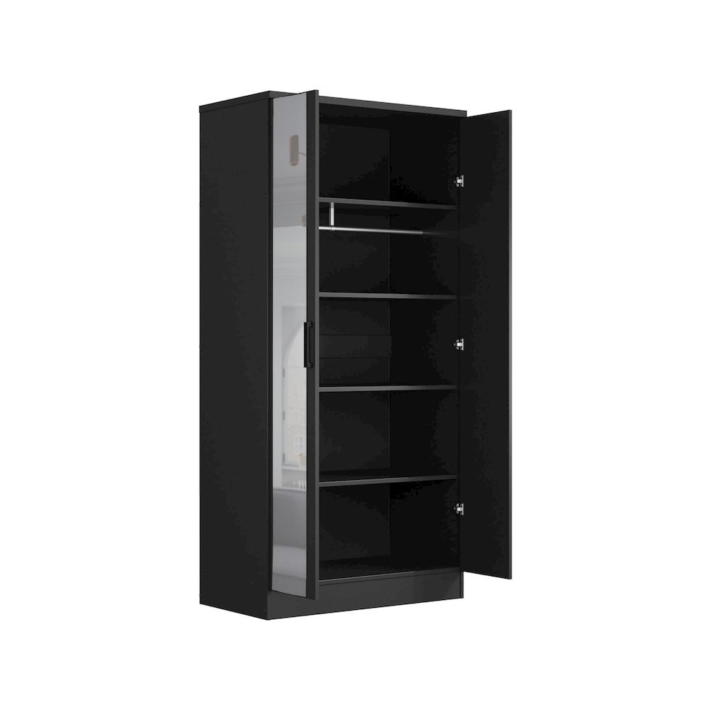 2 Doors Wardrobe Mirrored Door